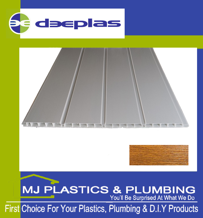 Deeplas Hollow Cladding (Soffit Board) 400mm - Golden Oak
